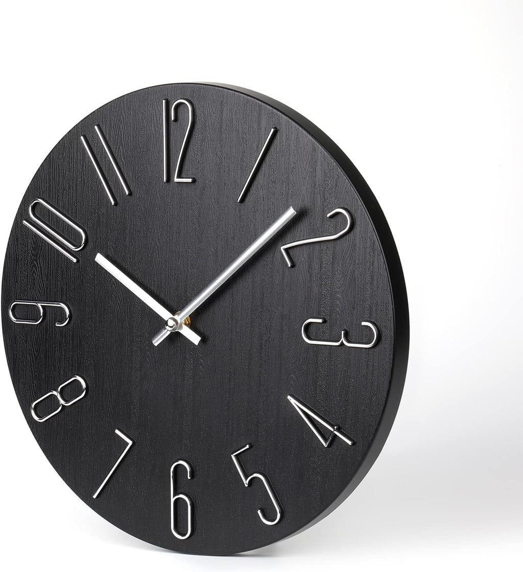 Modern Wood Wall Clock — 12" - View 3