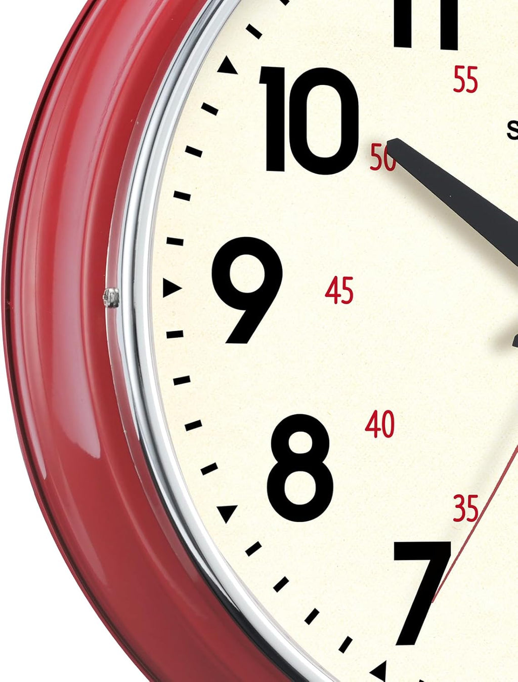 Vintage Mid-Century Beige Wall Clock — 12.4" - View 9