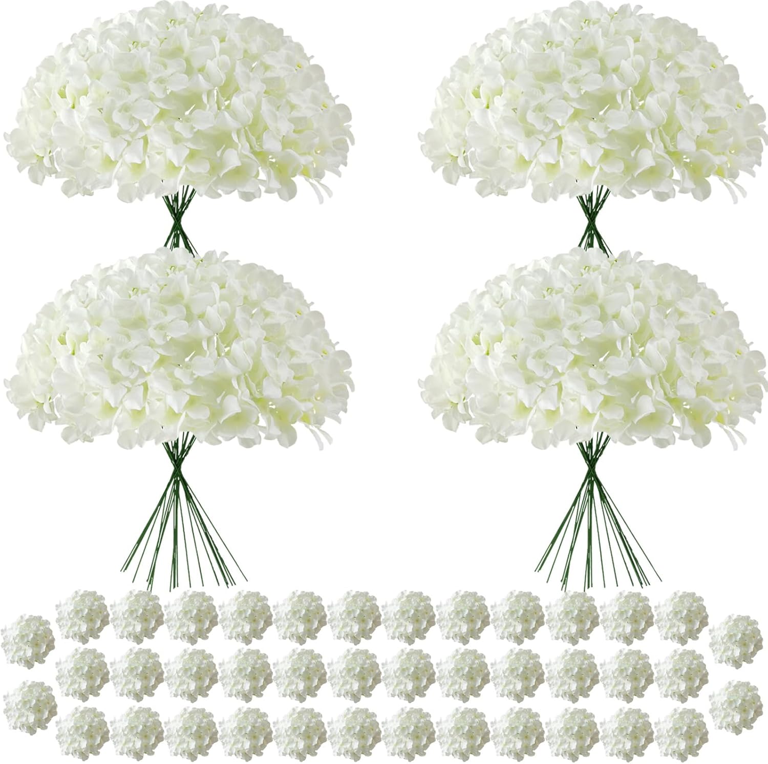 Blue Artificial Flowers — 120 Pcs