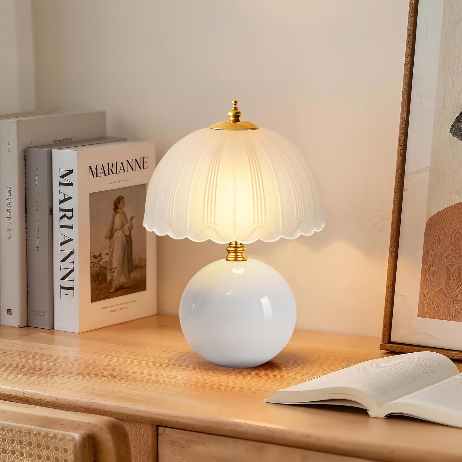Orange Bedside Lamp — White