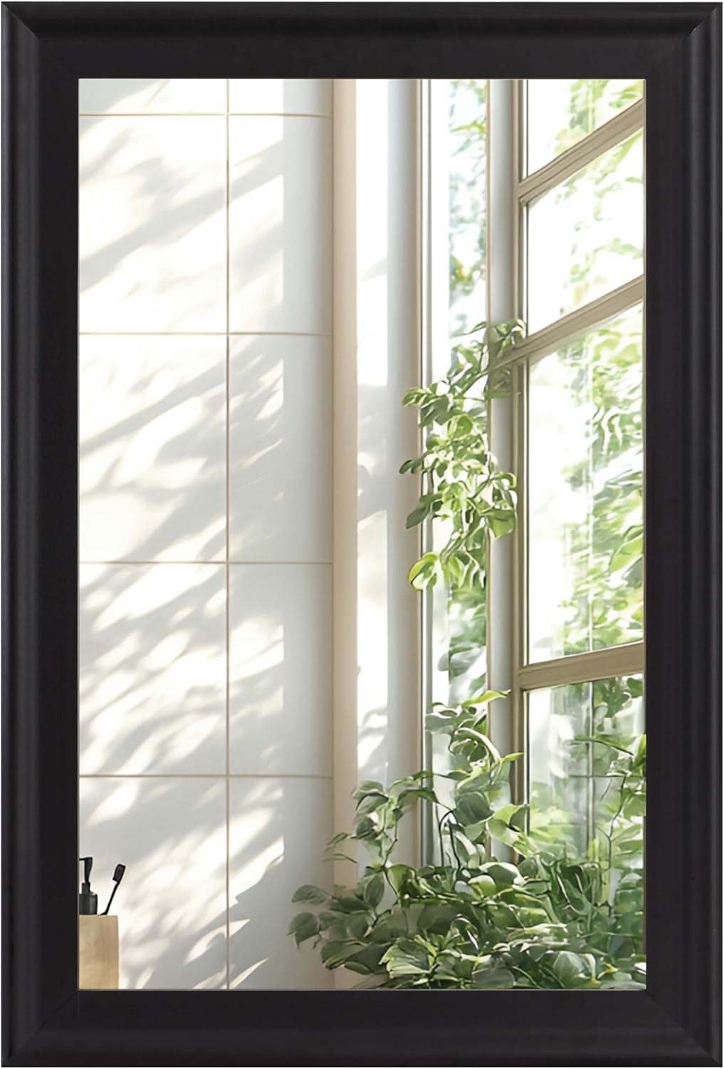 Round Farmhouse Black Vanity Mirror — 36" — 36"L x 24"W