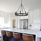 Round Farmhouse Metal Chandelier — 24" - View 9