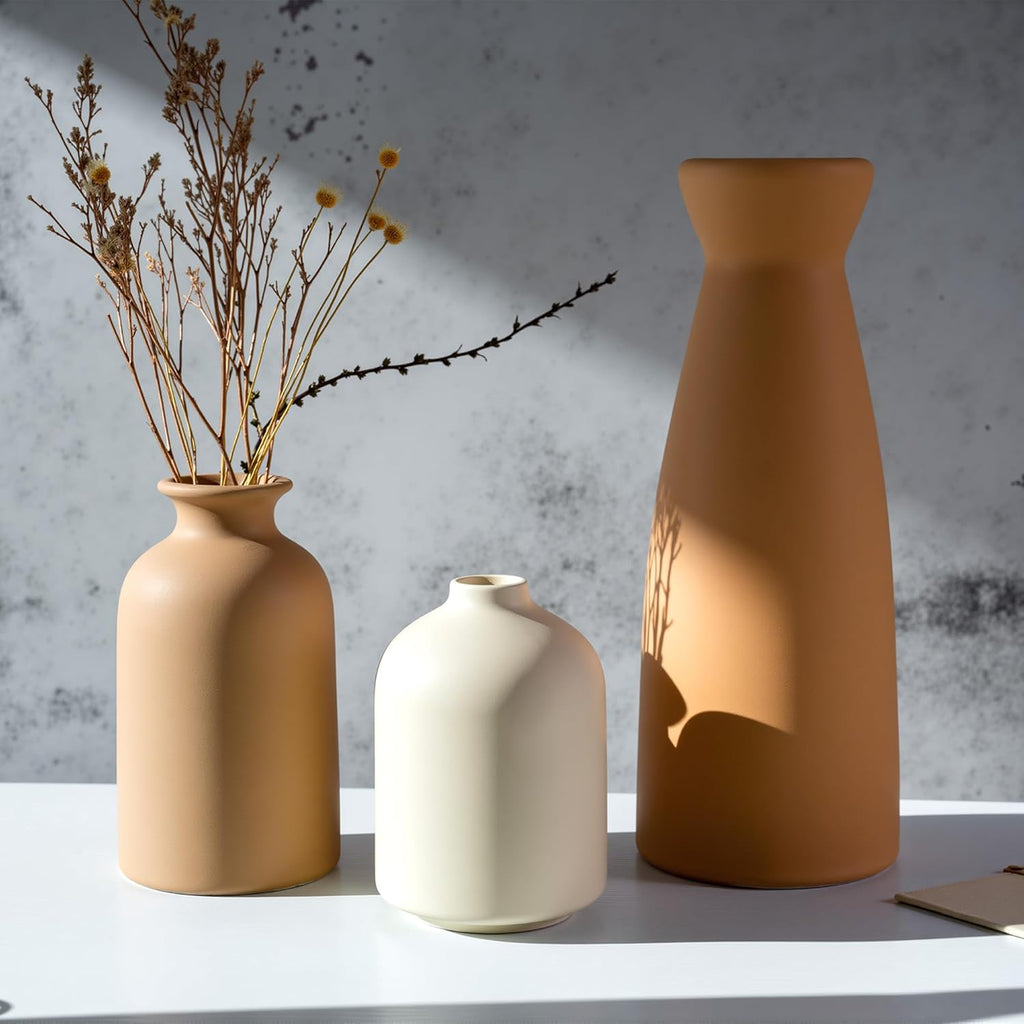 Boho Beige Vase Set — Set of 3 - View 4