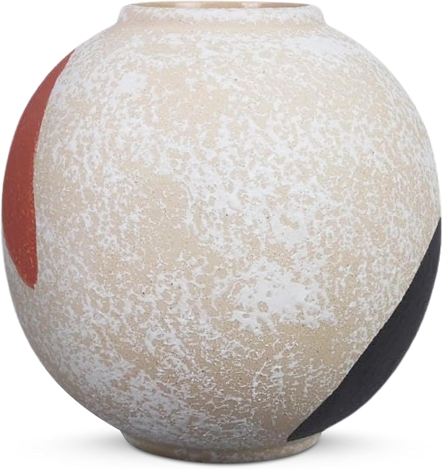 Boho Beige Vase — Set of 2 — Red,black