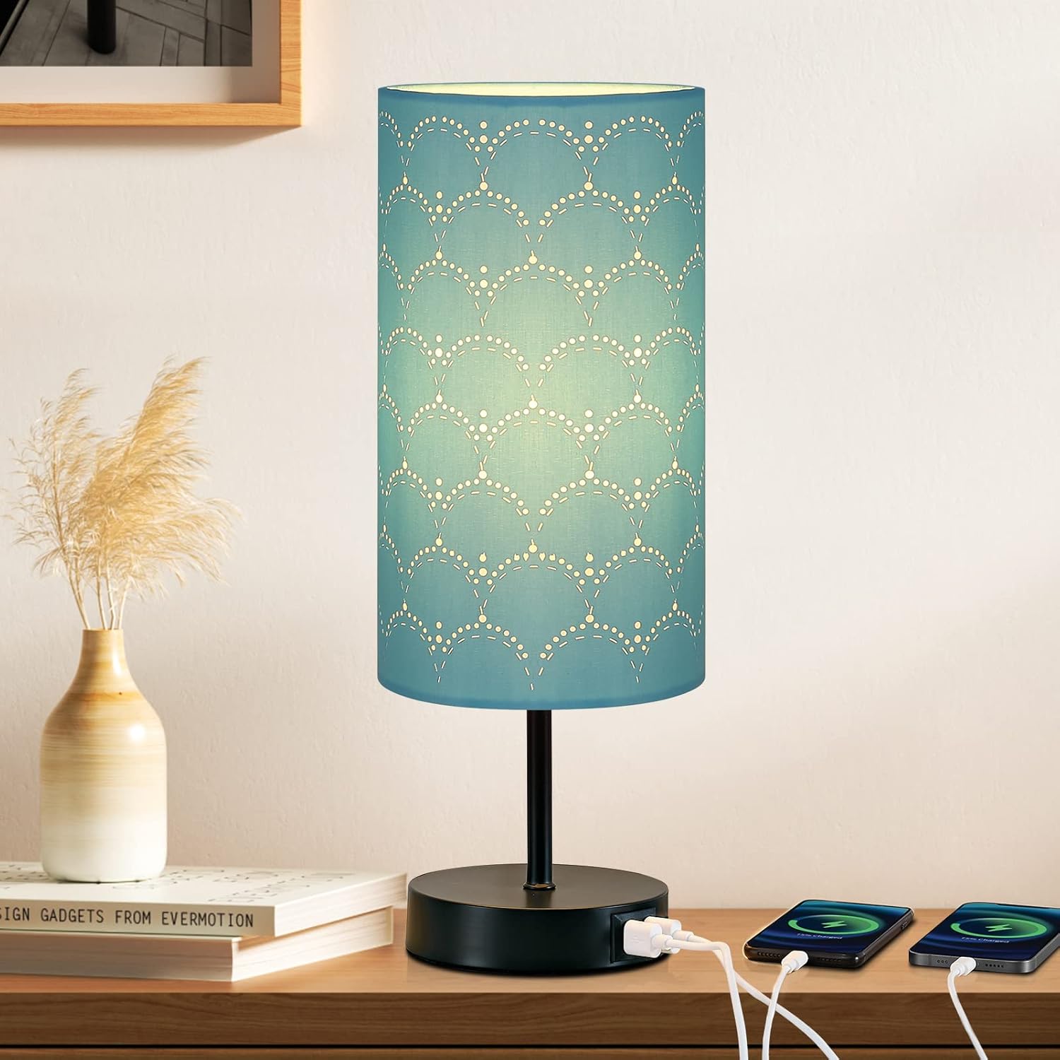 Dimmable Blue Bedside Lamp — Blue