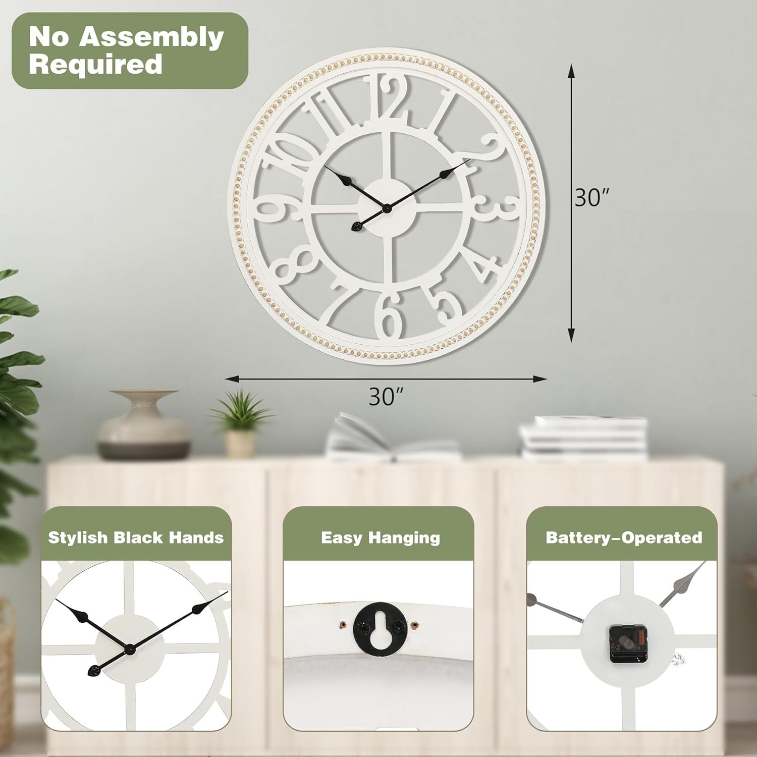 Battery Operated Boho Brown Wall Decor — 30" - View 2