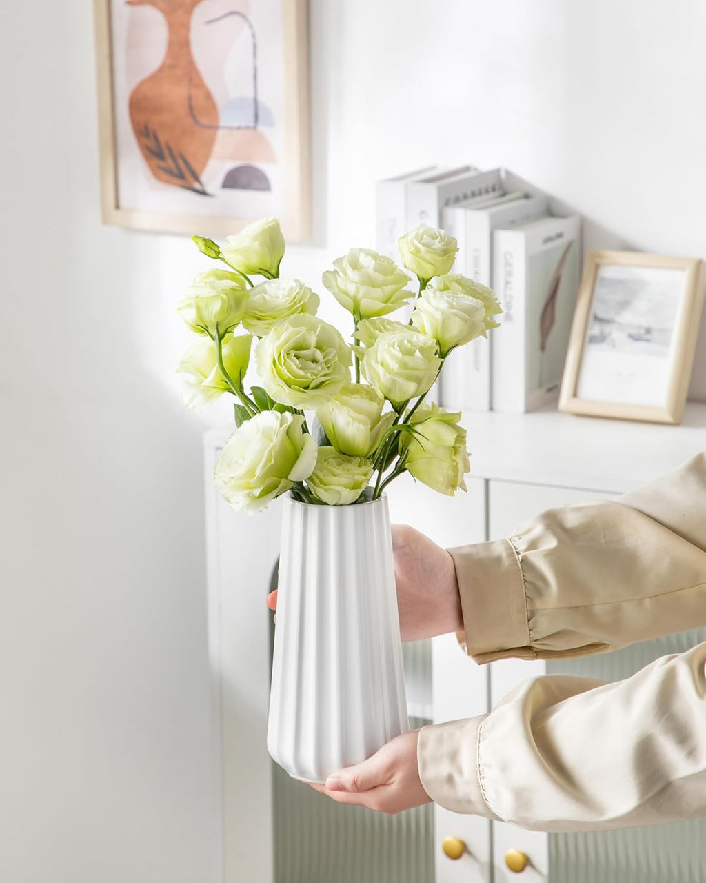 Modern Black Flower Vase — 8" - View 7