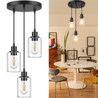 Adjustable Black Pendant Light — 3-Light