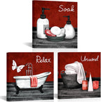 Framed Beige Wall Art — Red