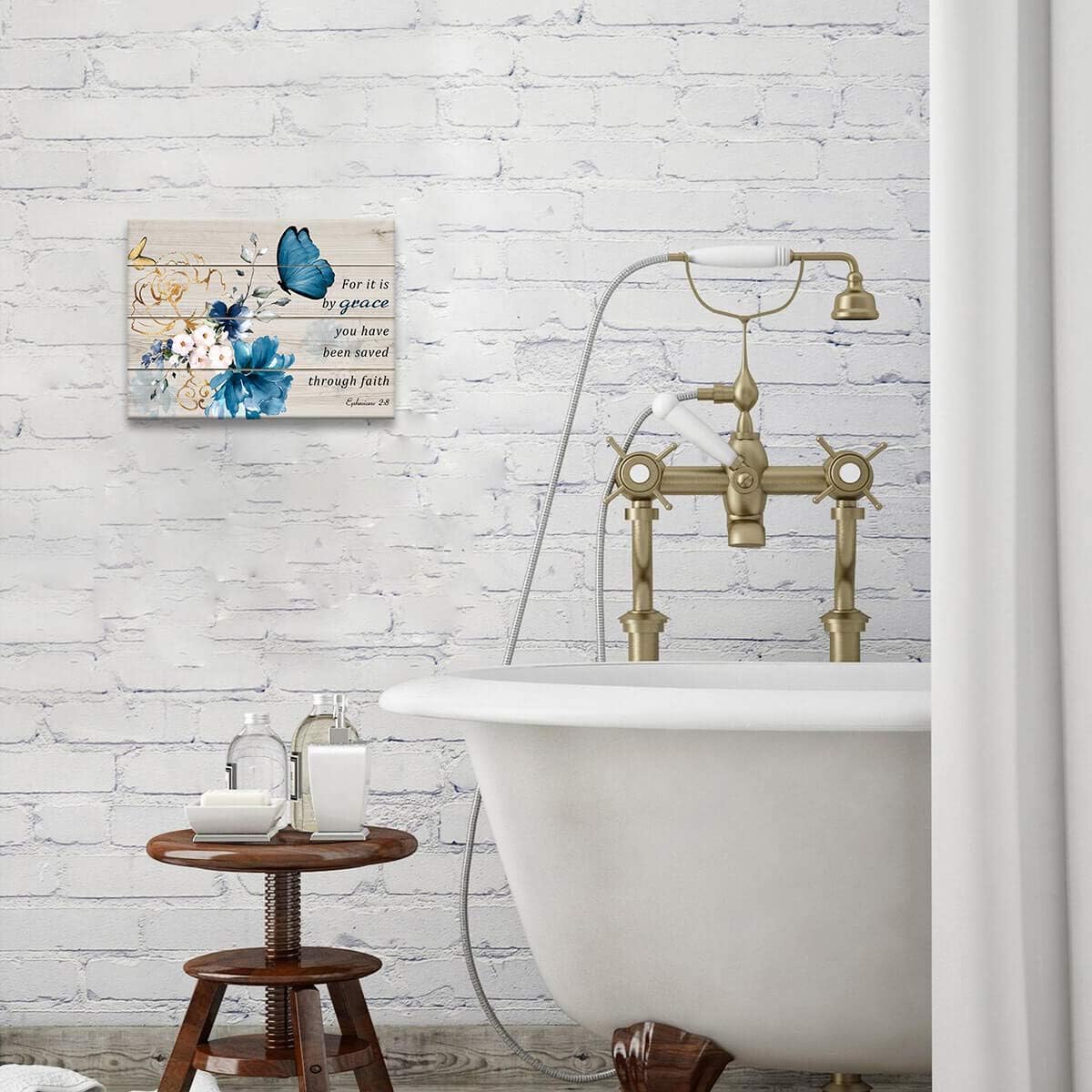 Framed Luxe Blue Wall Art — 16" - View 3