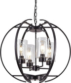 Farmhouse Black Chandelier — 4-Light - View 7