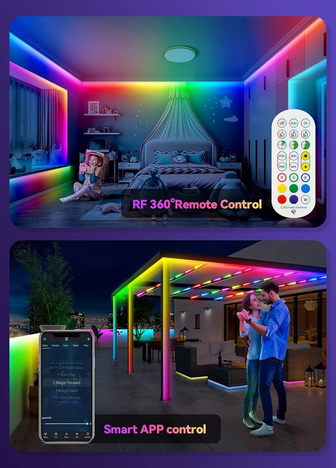 Smart Rattan LED Strip Lights - View 6