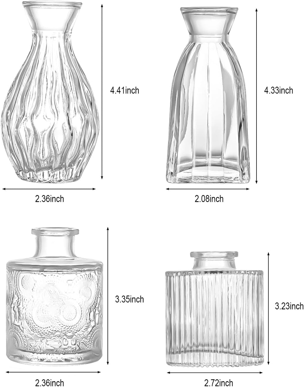 Glass Flower Vase — Set of 4 - View 2