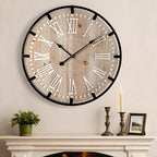 Battery Operated Farmhouse Brown Wall Clock — 30"