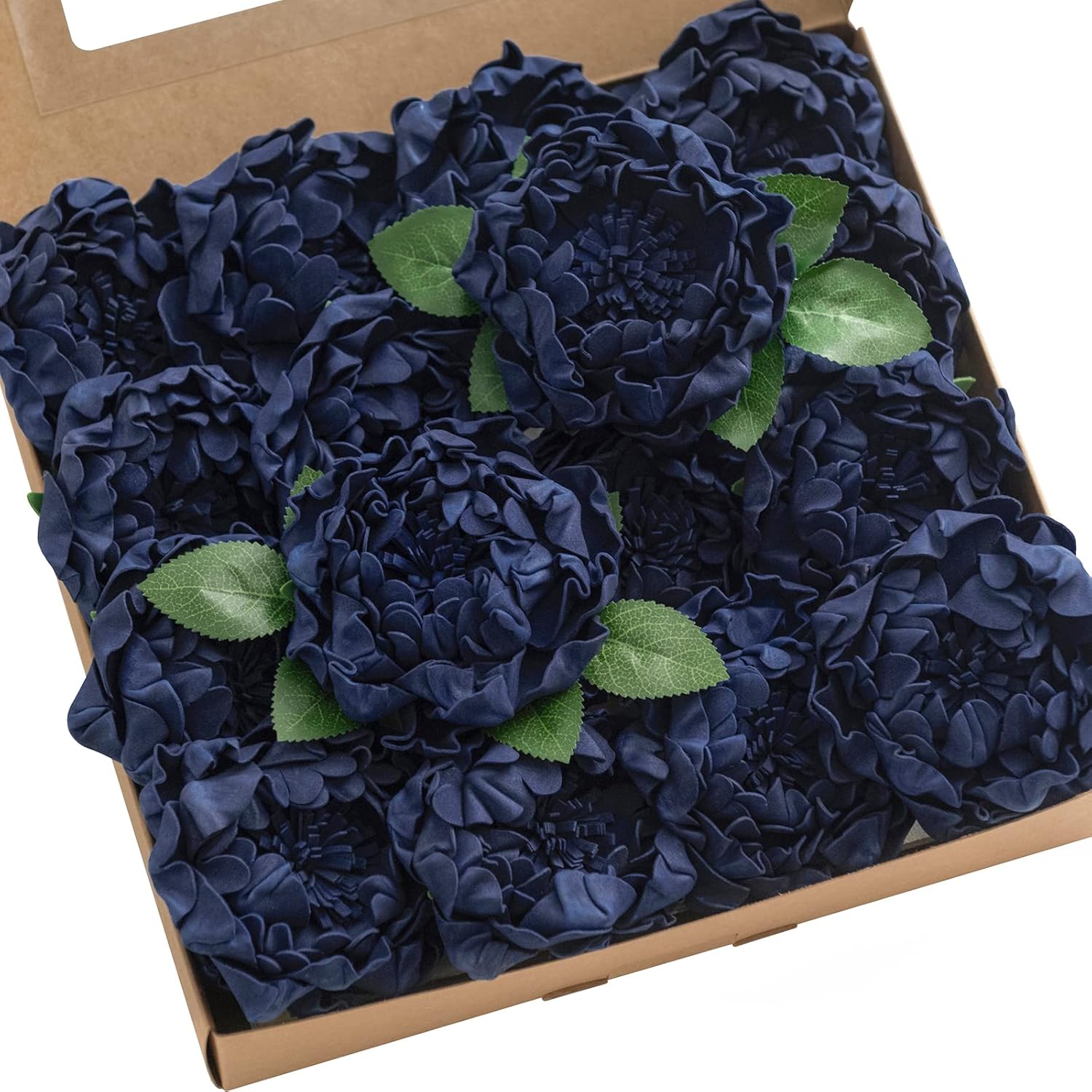 Beige Artificial Flowers — Navy Blue