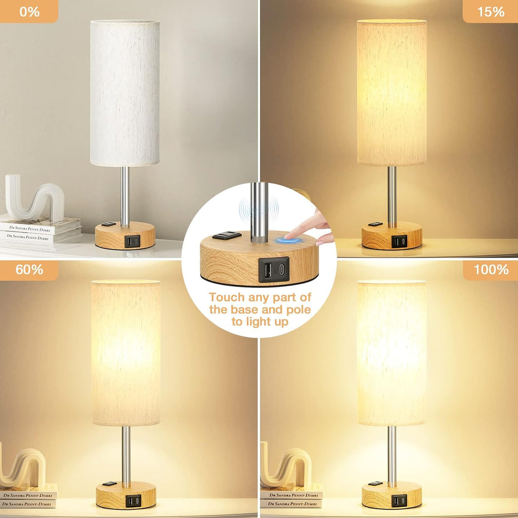 Dimmable Beige Table Lamp — 14" - View 2
