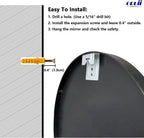 Round Farmhouse Black Wall Mirror — 24" - View 7