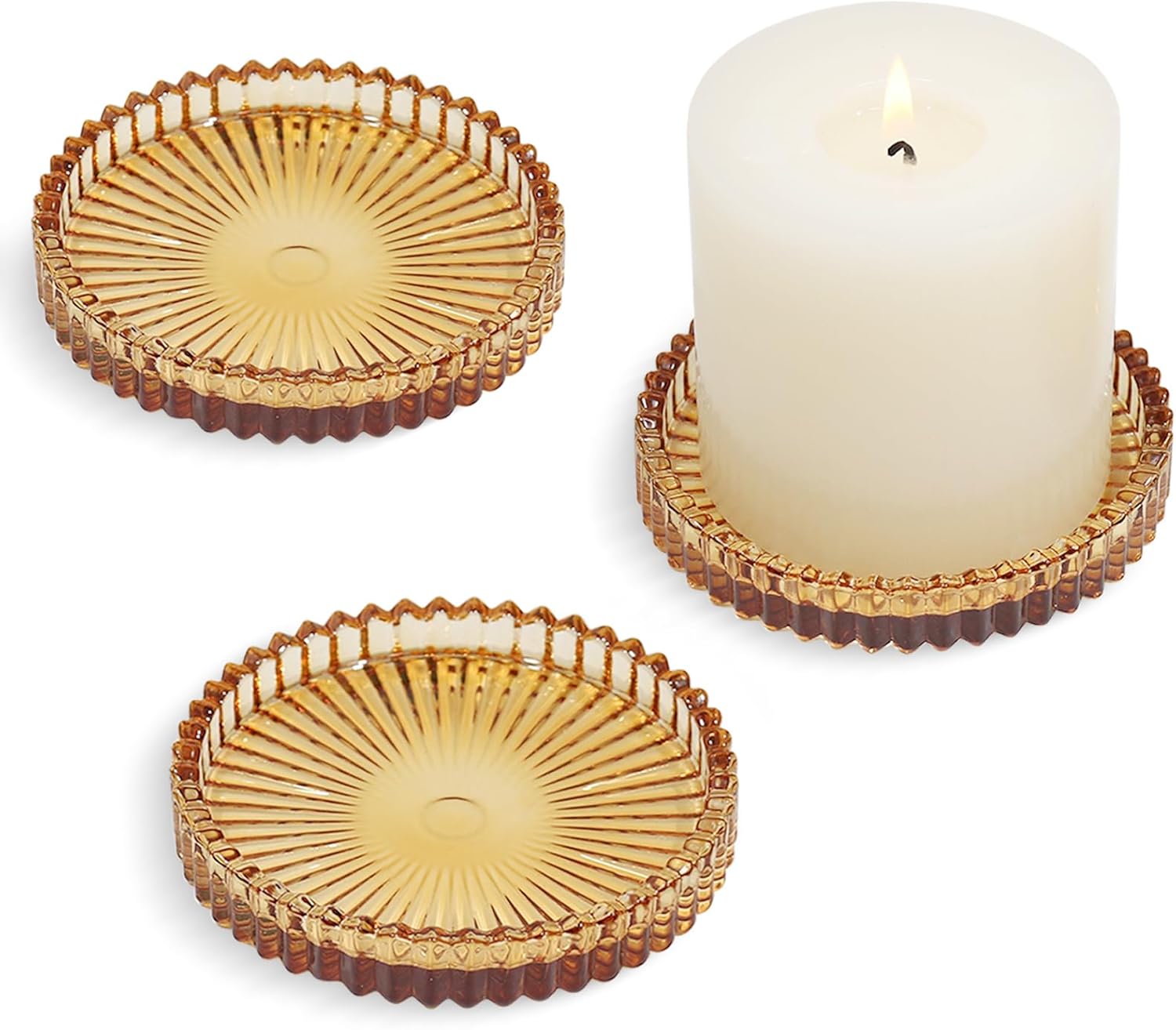 Blue Pillar Candle — 4" — Amber