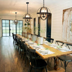 Vintage Black Chandelier — 3-Light - View 5