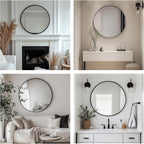 Round Farmhouse Black Wall Mirror — 24" - View 6