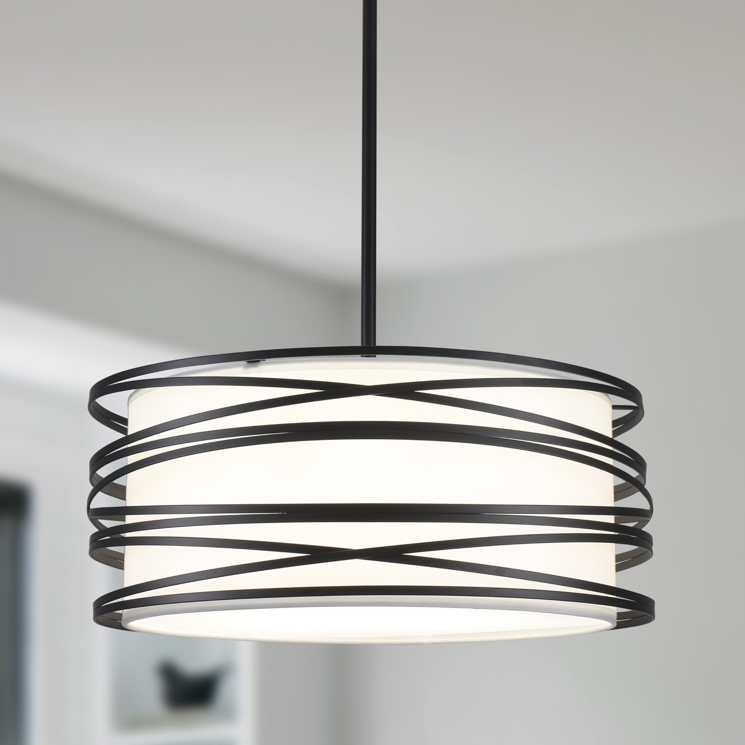 Farmhouse Black Chandelier — 3-Light