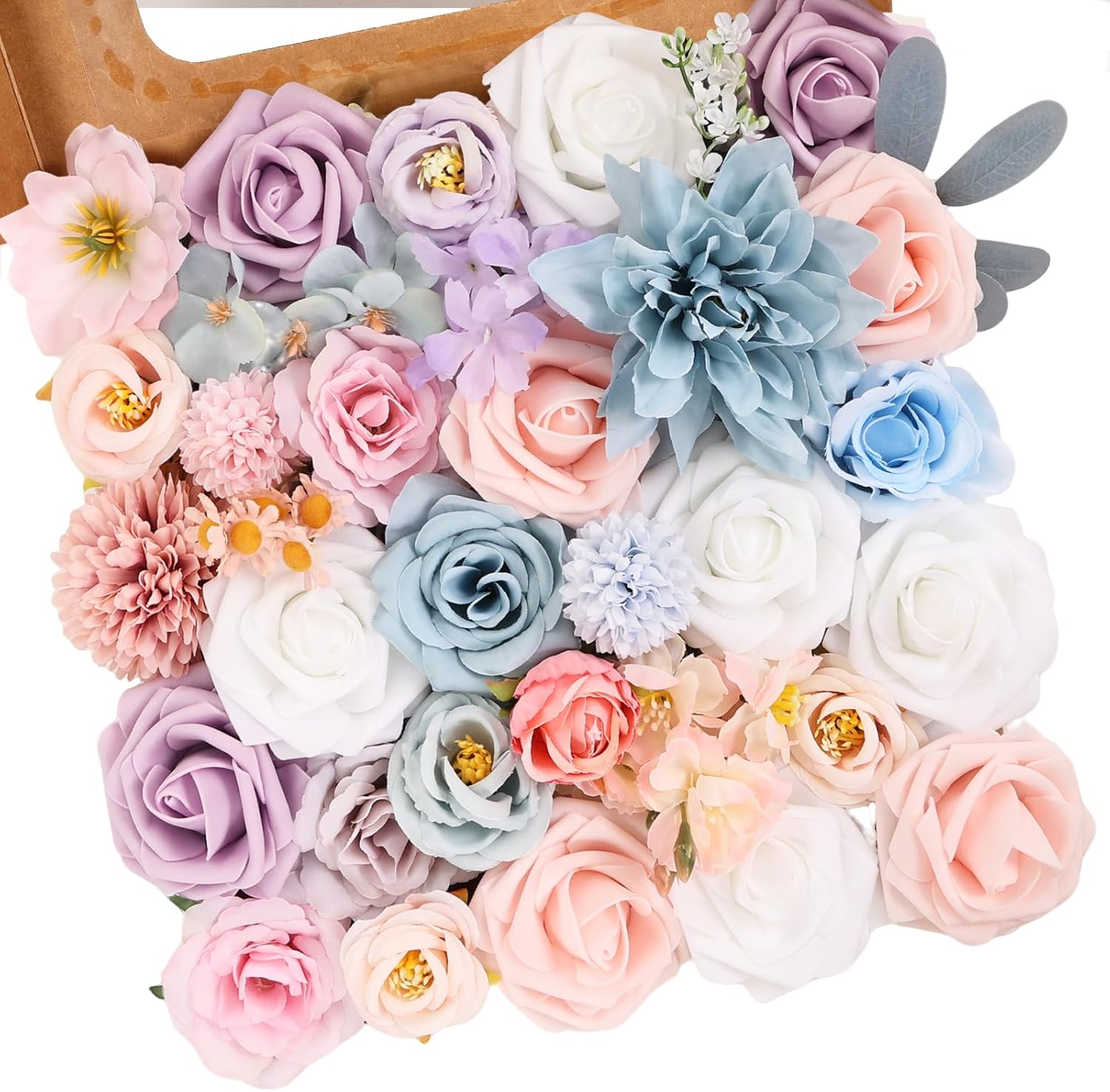 Vintage Blue Artificial Flowers — Pastel Pink Blue