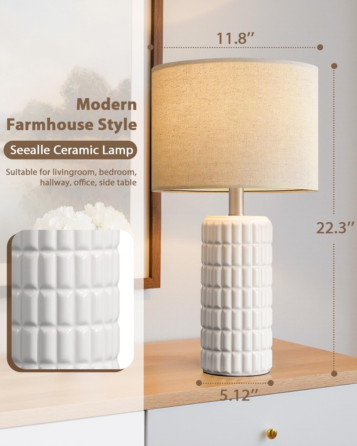 Boho Blue Desk Lamp — 23" - View 5