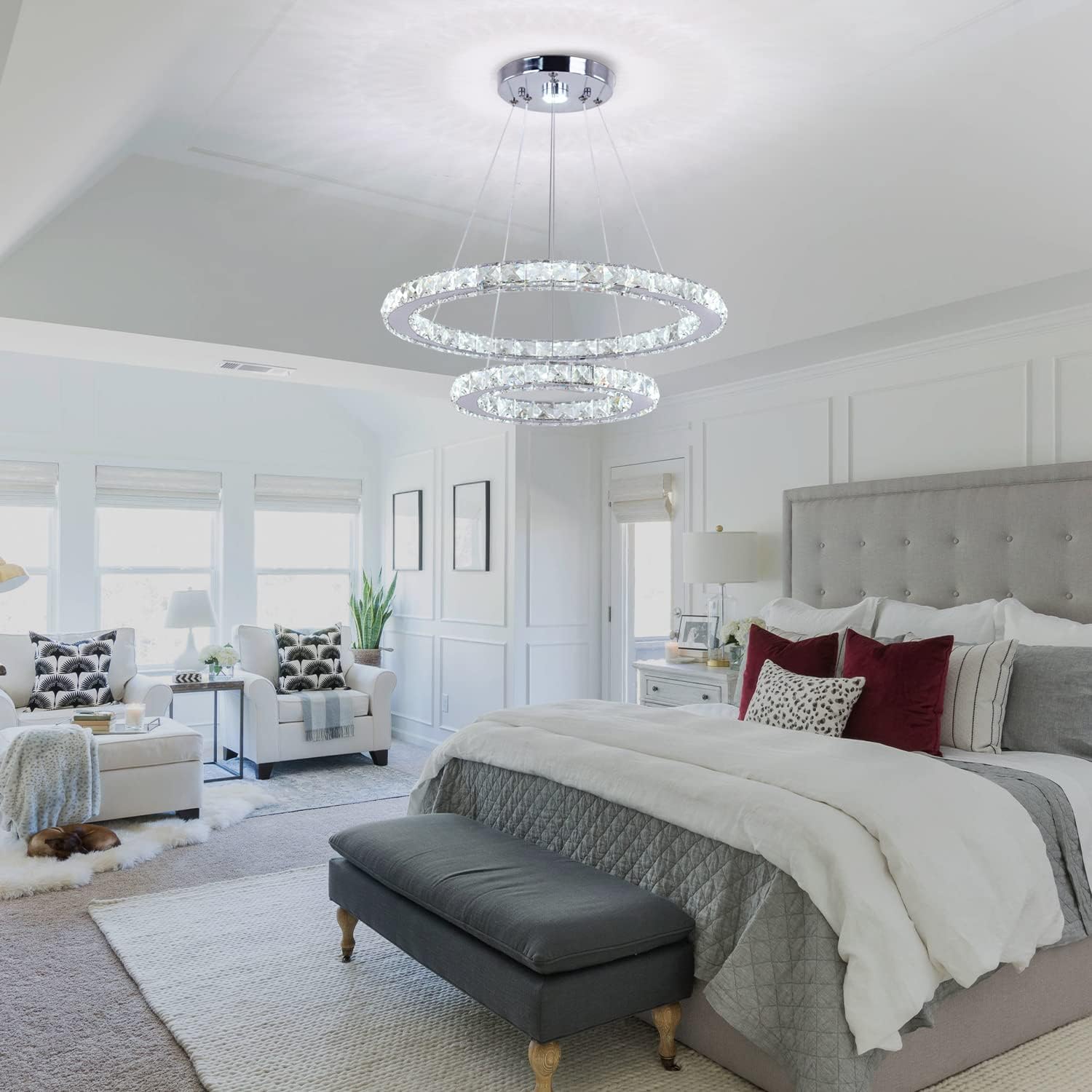 Adjustable Luxe Metal Chandelier — 8" - View 7