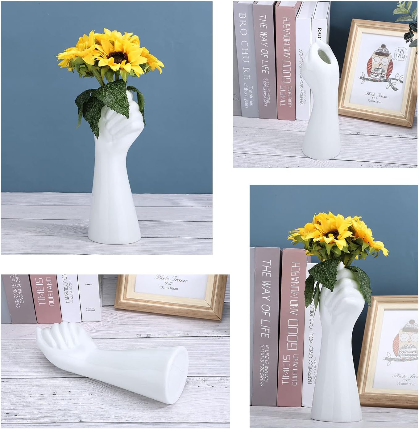 Modern Ceramic Flower Vase — 9" - View 6