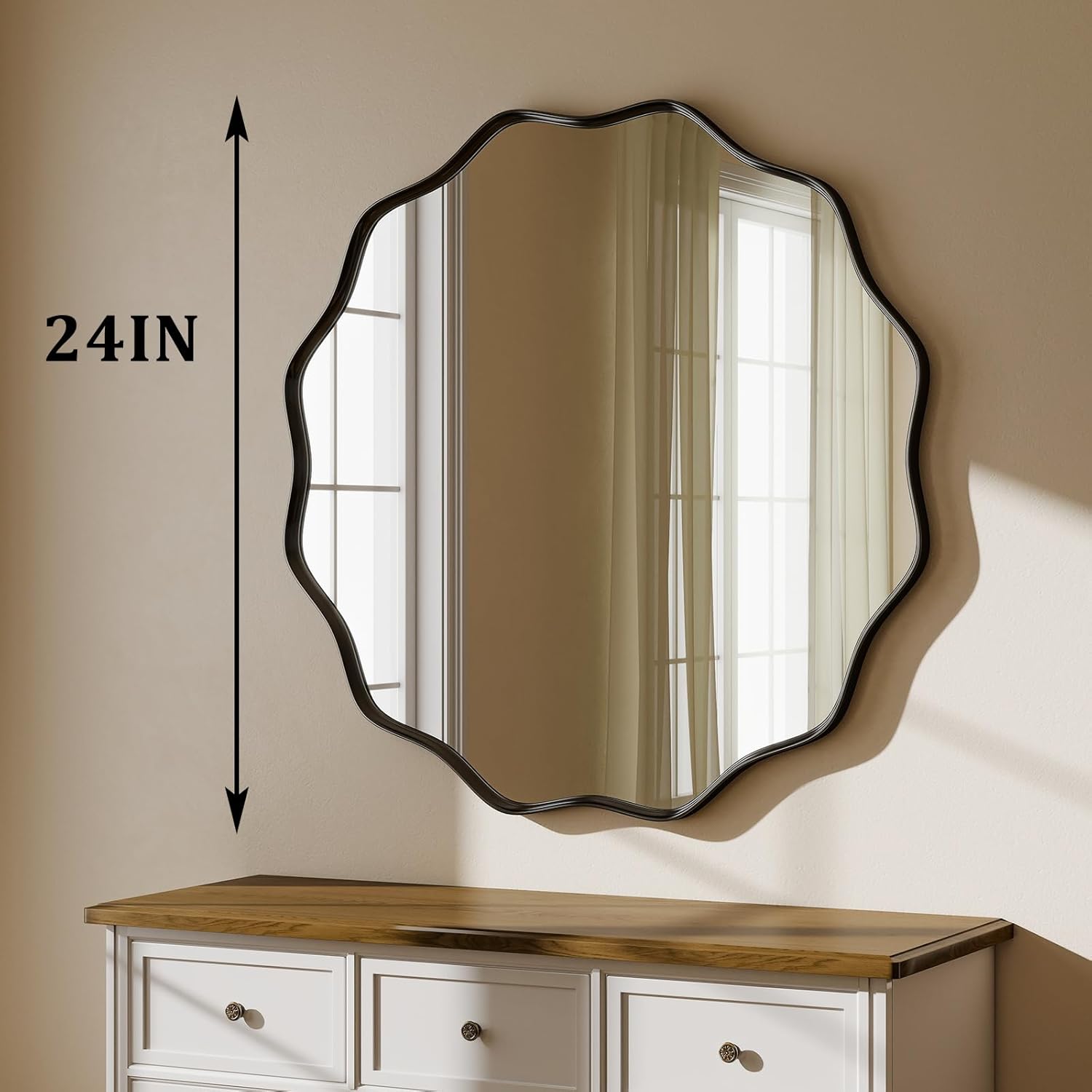 Round Black Vanity Mirror — 24" - View 9