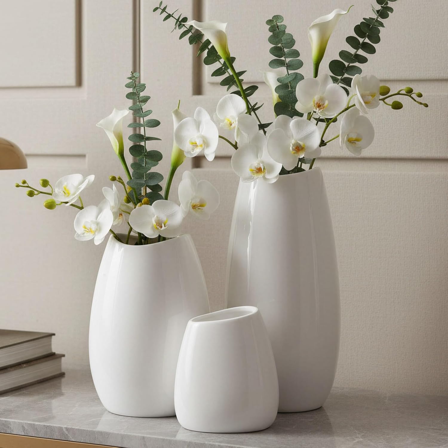 Modern Black Flower Vase — Set of 3 - View 2