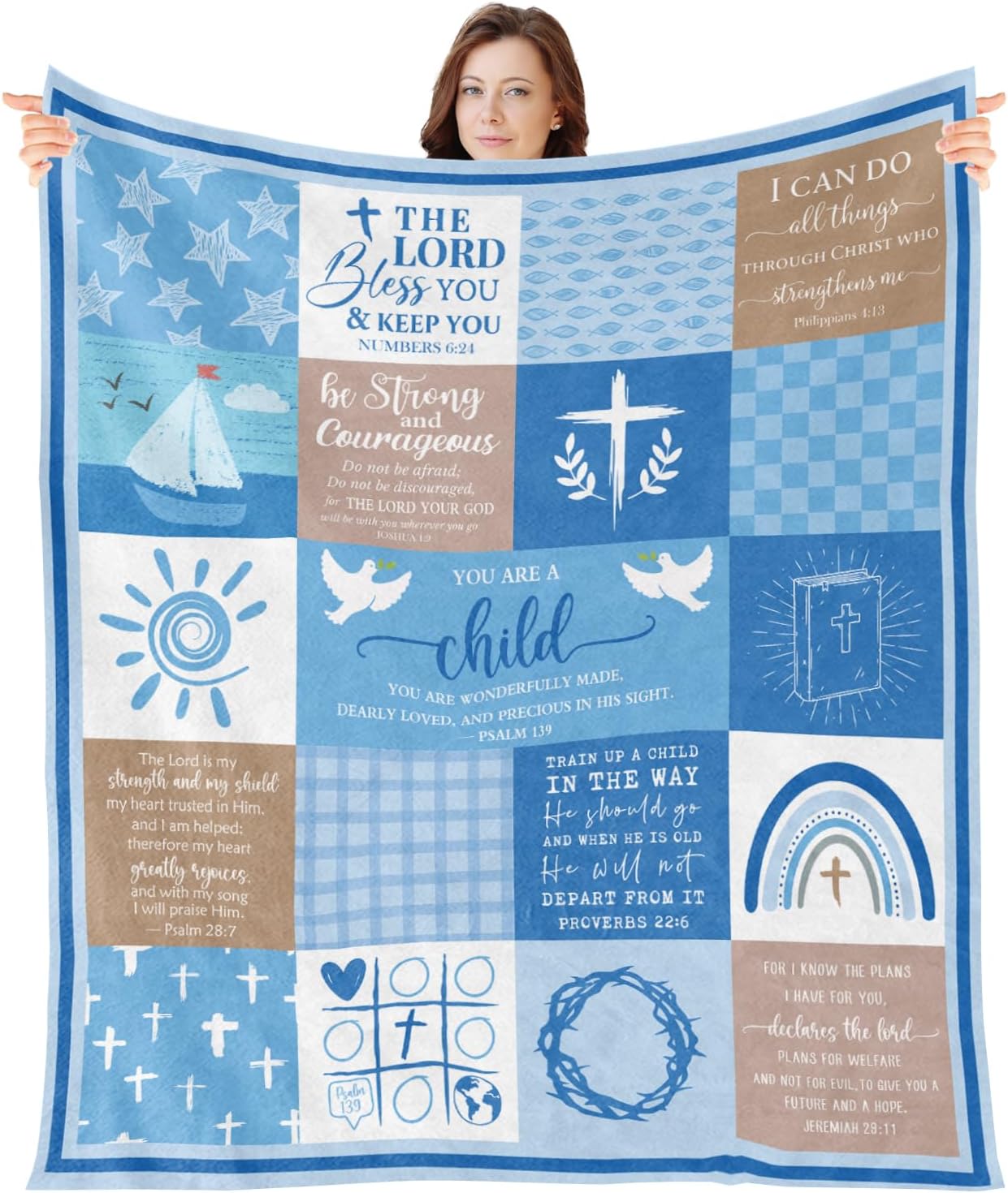 Blue Throw Pillow — 50" — Blue Baptism