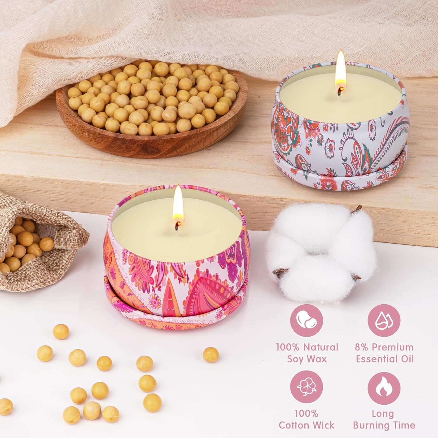 Soy Wax Metal Scented Candle - View 3