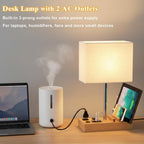 USB Charging Beige Bedside Lamp - View 6