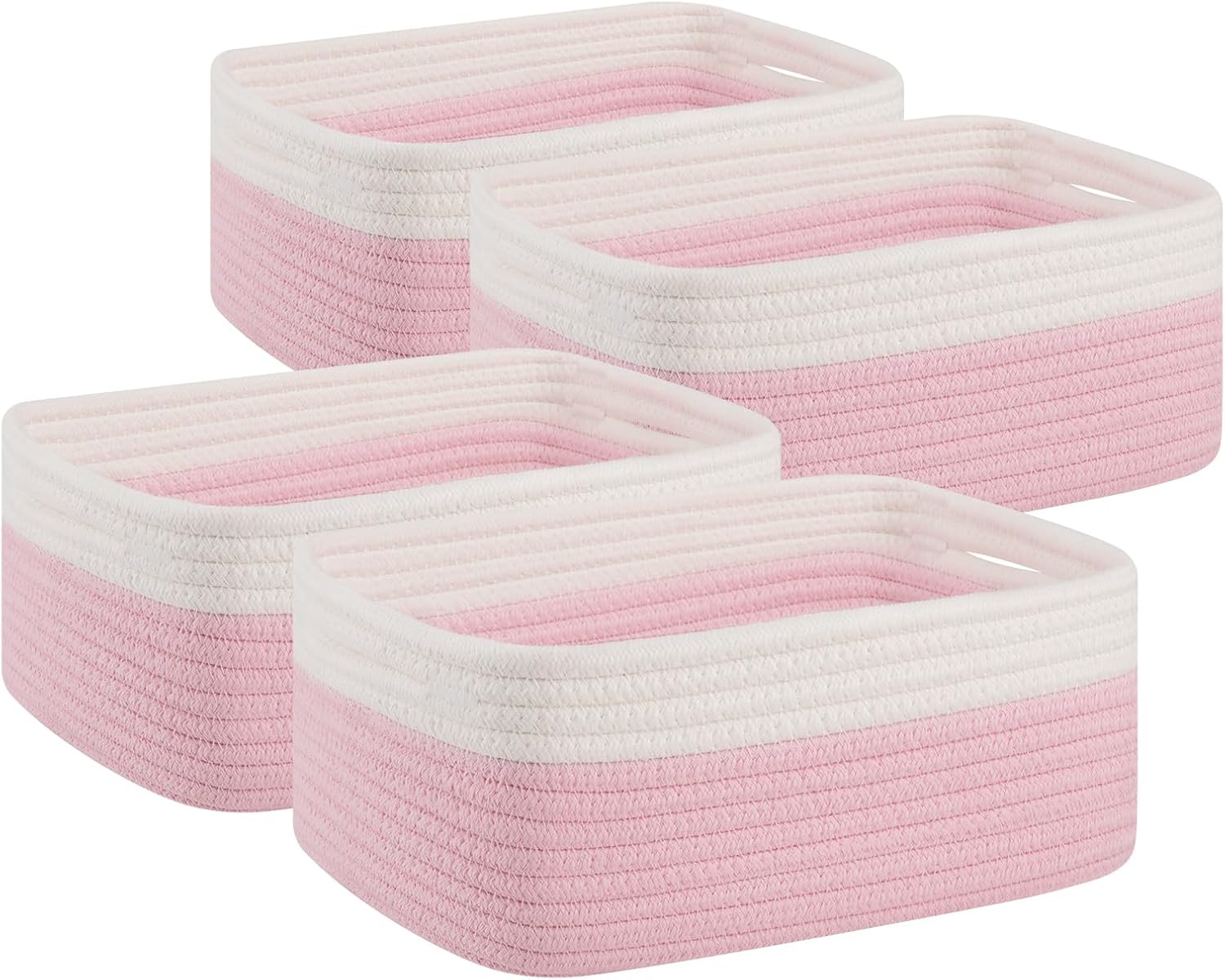 Black Storage Bin — 11.8" — Pink/White