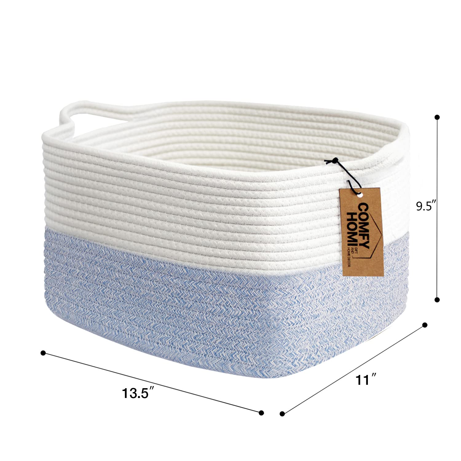 Boho Beige Woven Basket — 13.5" - View 5