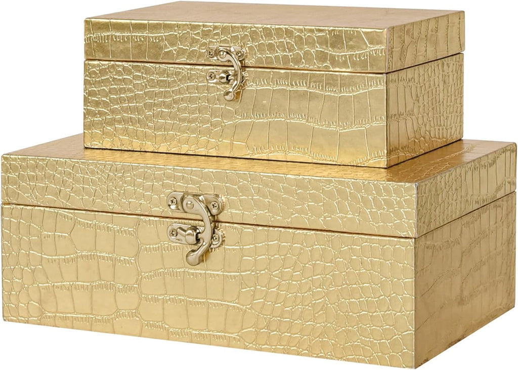 Luxe Gold Storage Basket — Set of 2 — Gold