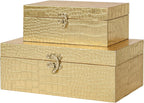 Luxe Gold Storage Basket — Set of 2 — Gold