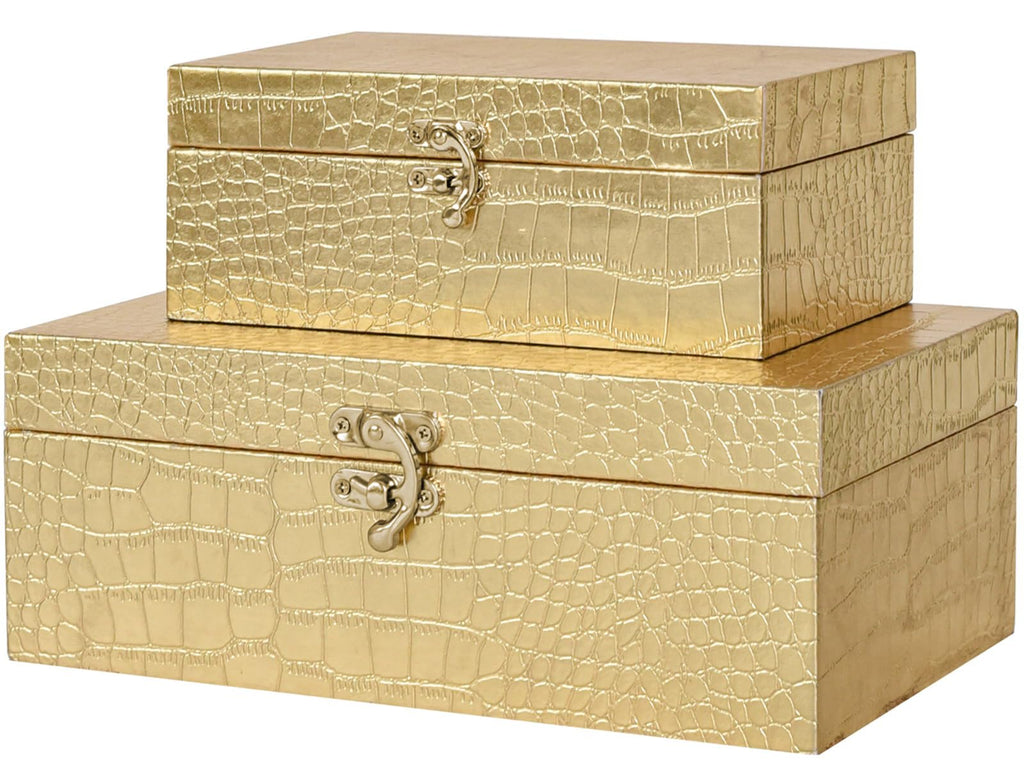 Luxe Gold Storage Basket — Set of 2