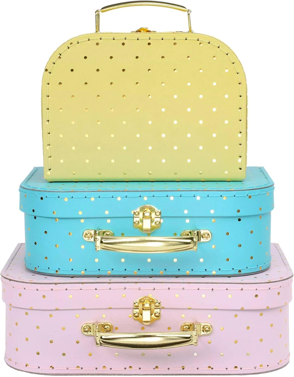 Vintage Mid-Century Gold Storage Basket — Set of 3 — Gold
