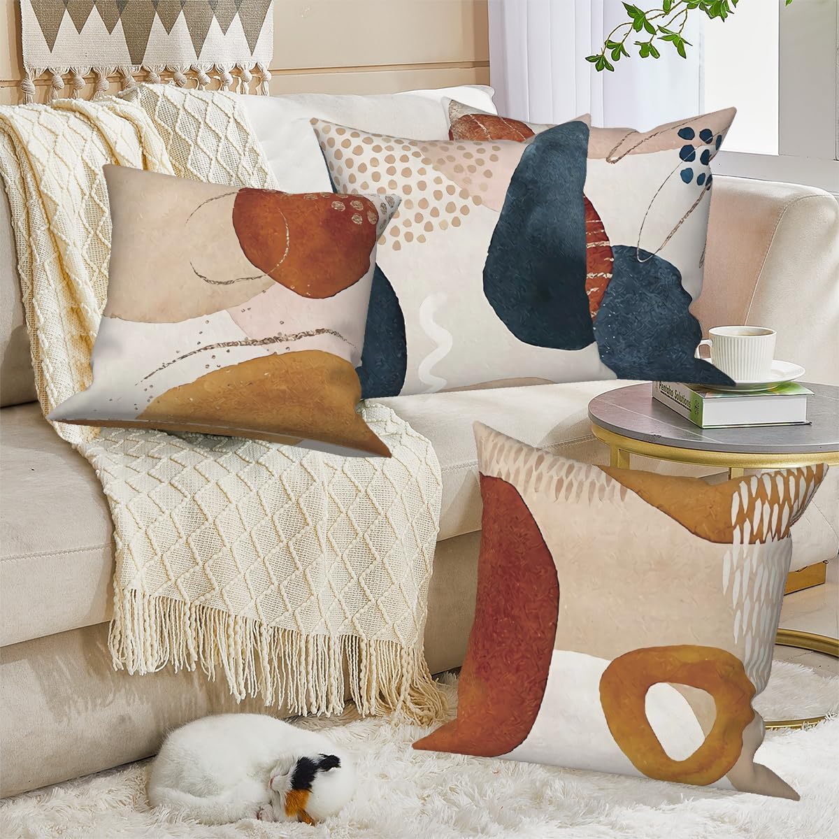 Boho Fabric Throw Pillow Cover — 16" - View 3