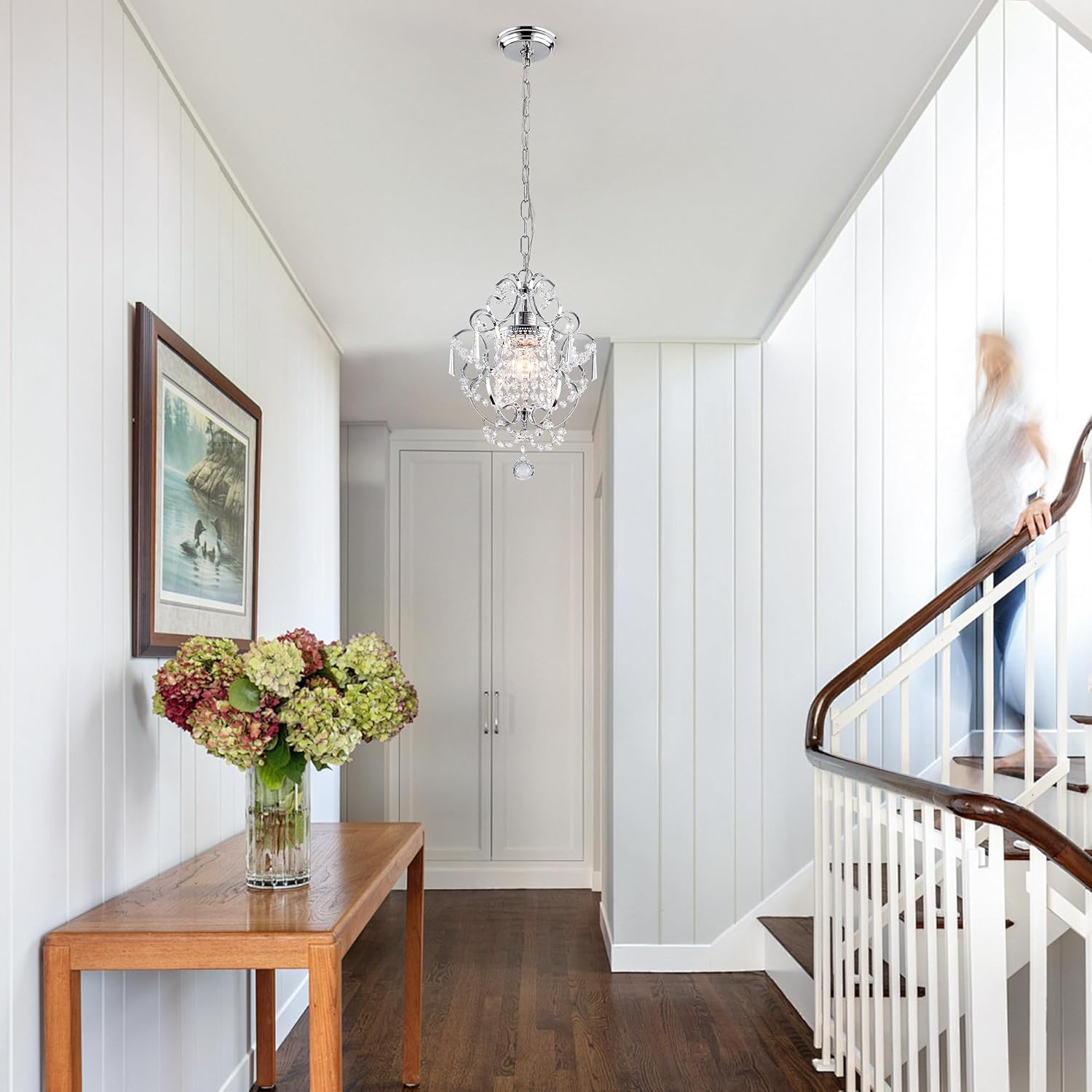 Farmhouse Gold Chandelier — 1-Light - View 9