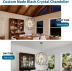 Luxe Black Chandelier — 12-Light - View 7
