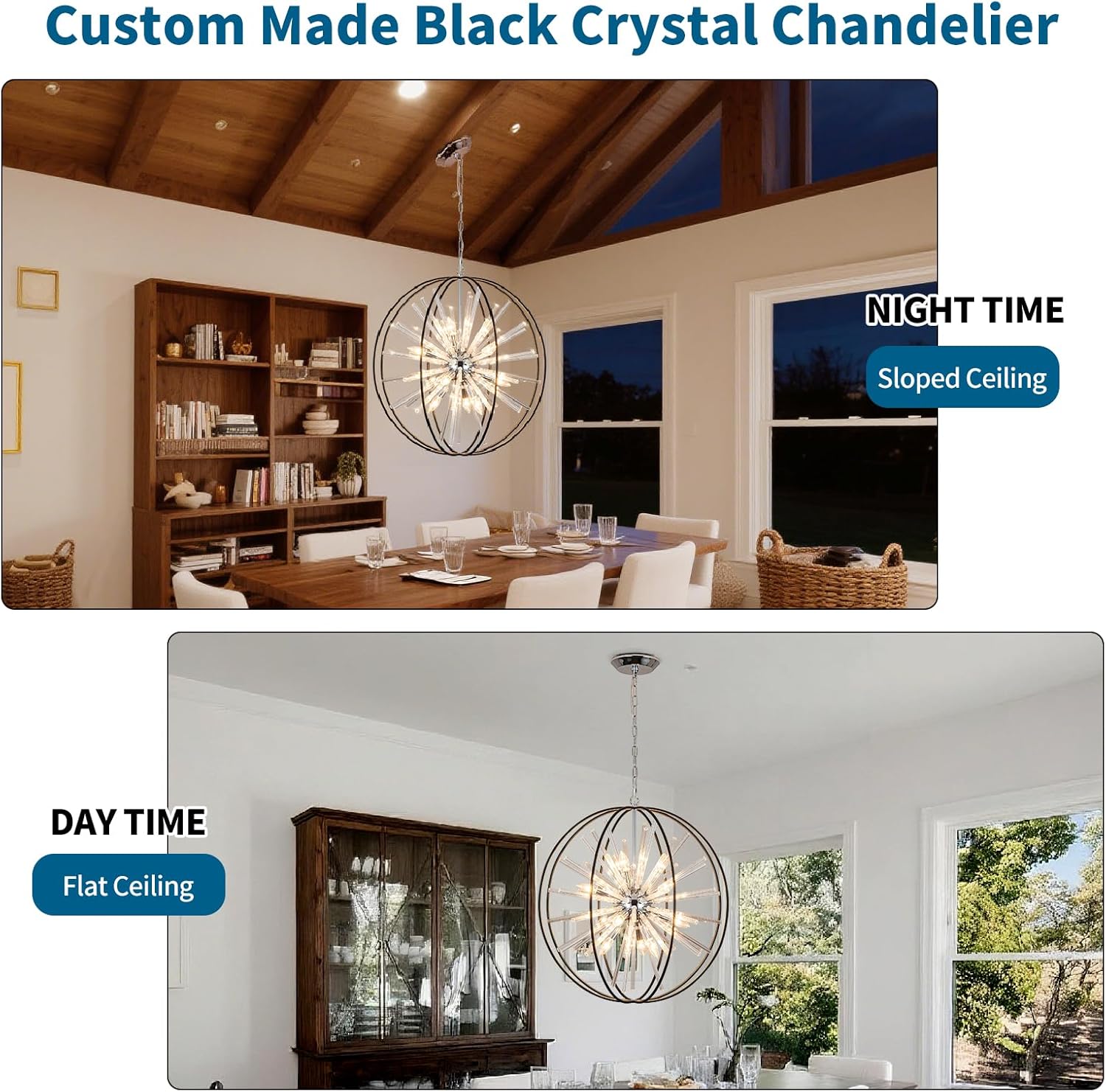 Luxe Black Chandelier — 12-Light - View 7