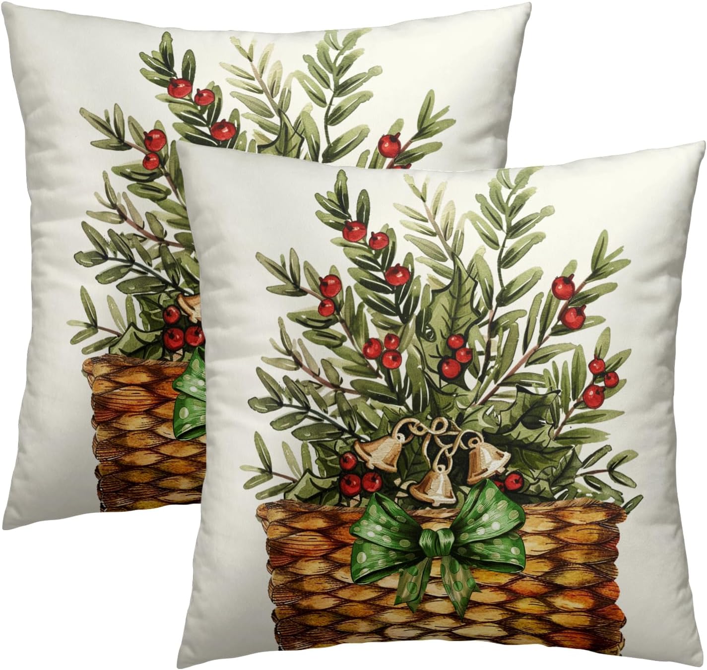 Beige Throw Pillow Cover — 18" — 22" x 22" (Pack of 2)