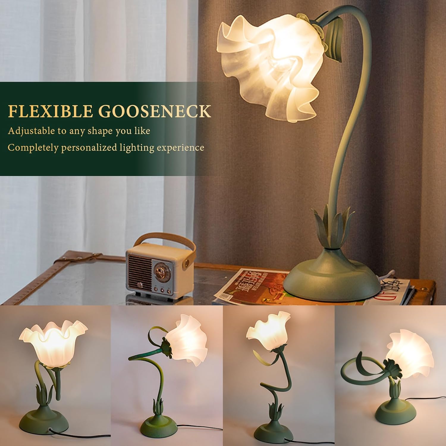 Vintage Green Table Lamp - View 3