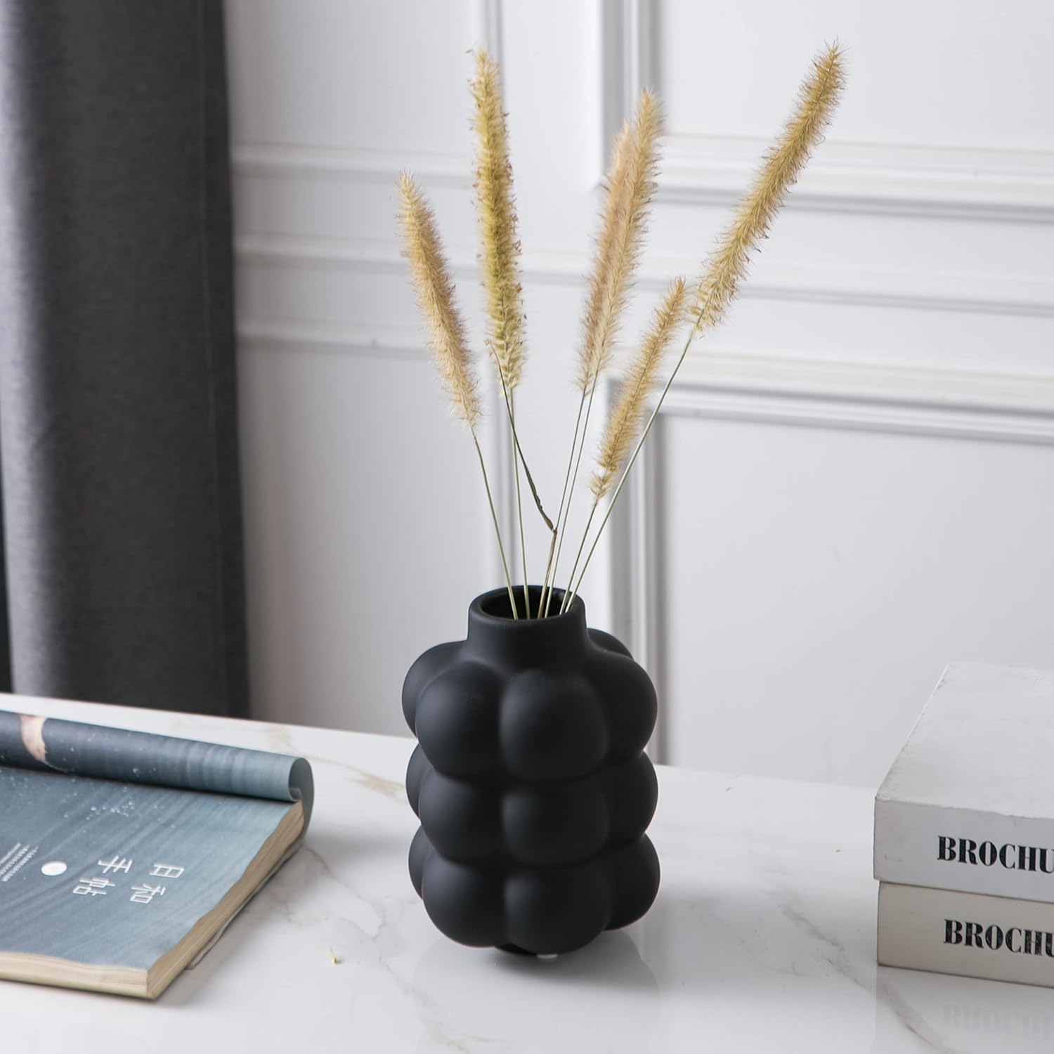 Boho Black Flower Vase — 6.7" - View 8