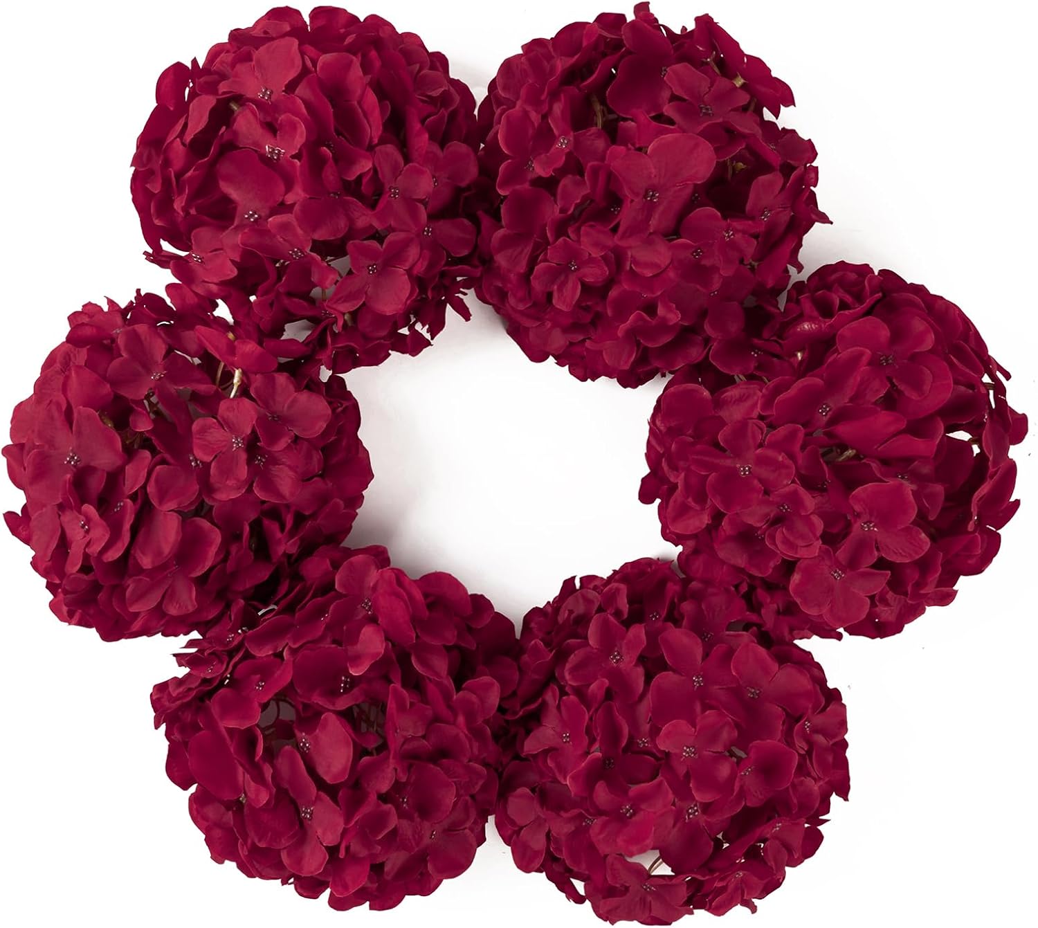 Beige Artificial Flowers — Set of 6 — Fiery Red