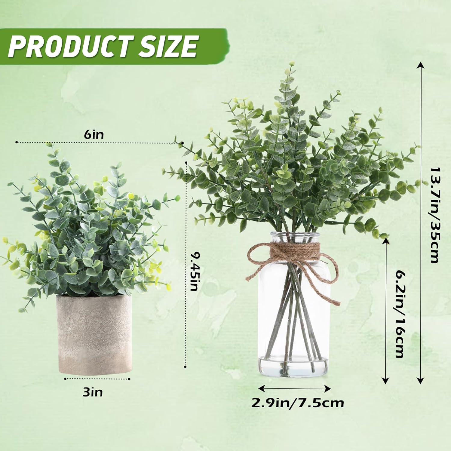 Farmhouse Black Artificial Plant — 14" - View 4