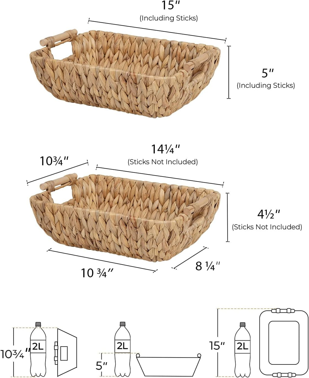 Hand-Woven Boho Beige Storage Basket - View 2